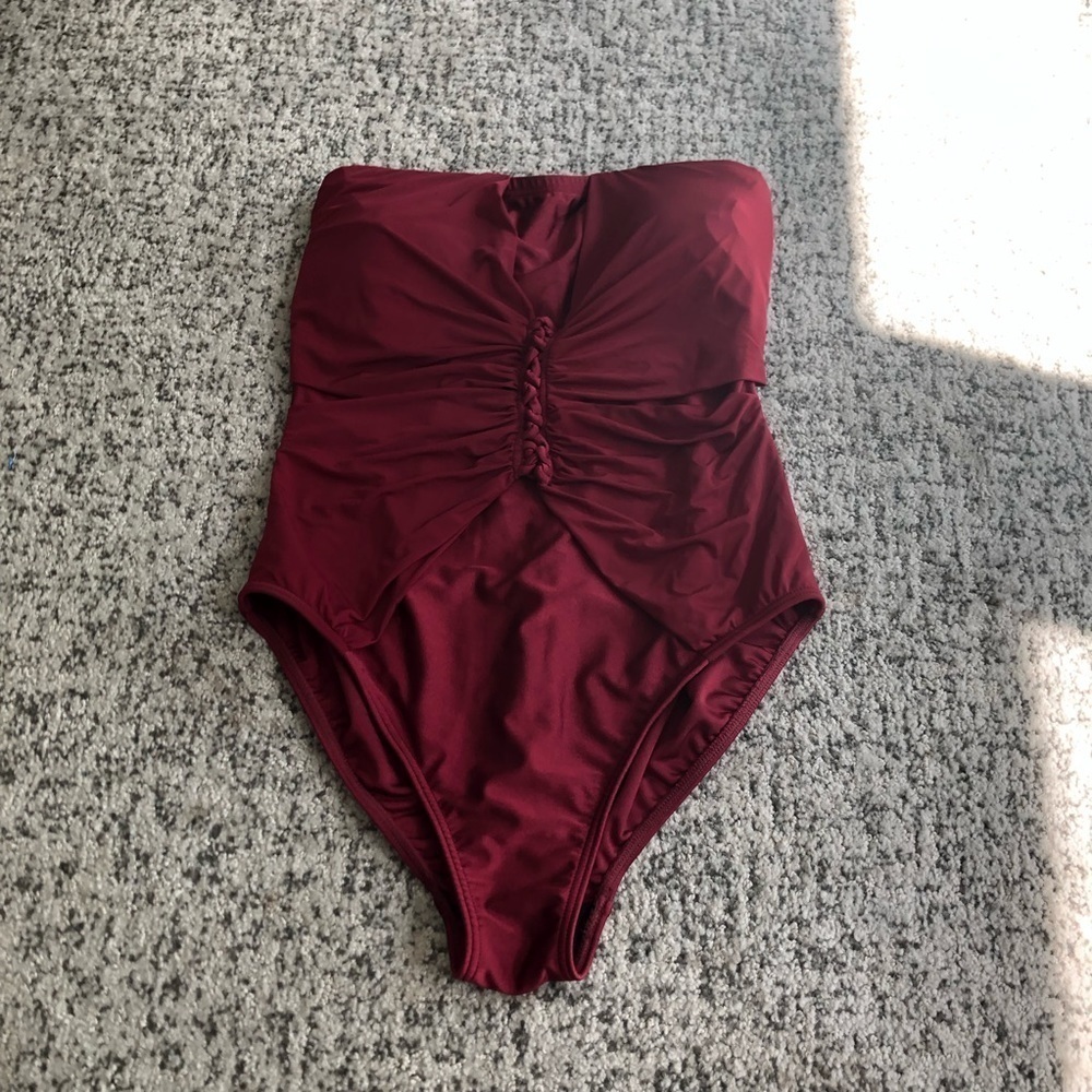 Venus Red Sleeveless One Piece Swimsuit Size 8